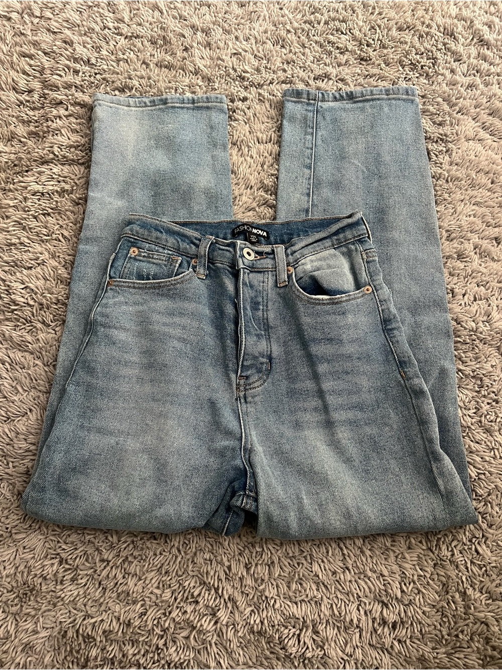 High-Rise Light Blue Women’s Straight Jeans